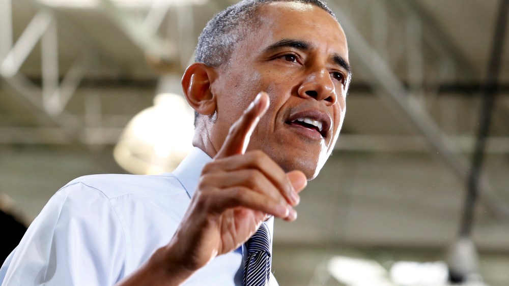 U.S. President Barack Obama delivers remarks on the economy in Lanham, Maryland on Jan. 29, 2014.