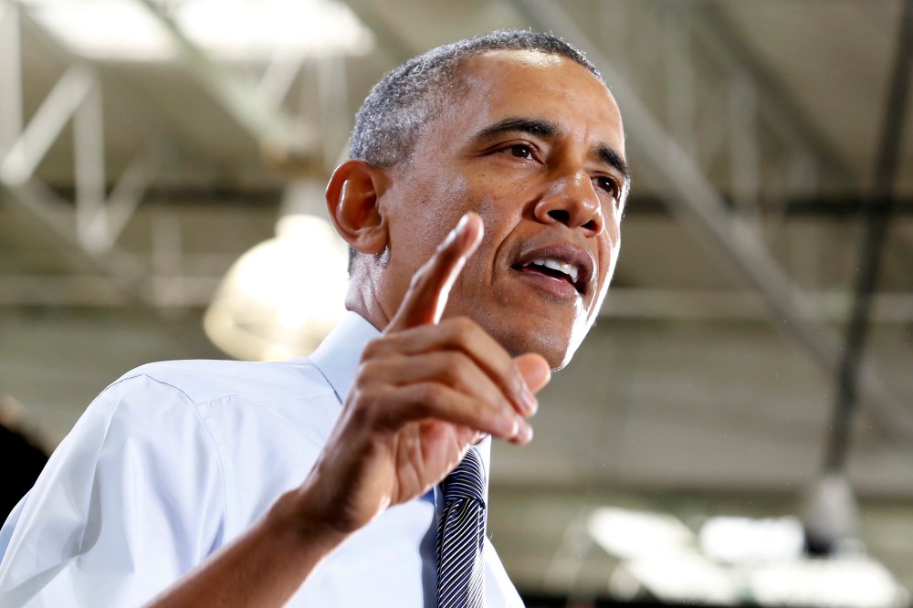U.S. President Barack Obama delivers remarks on the economy in Lanham, Maryland on Jan. 29, 2014.