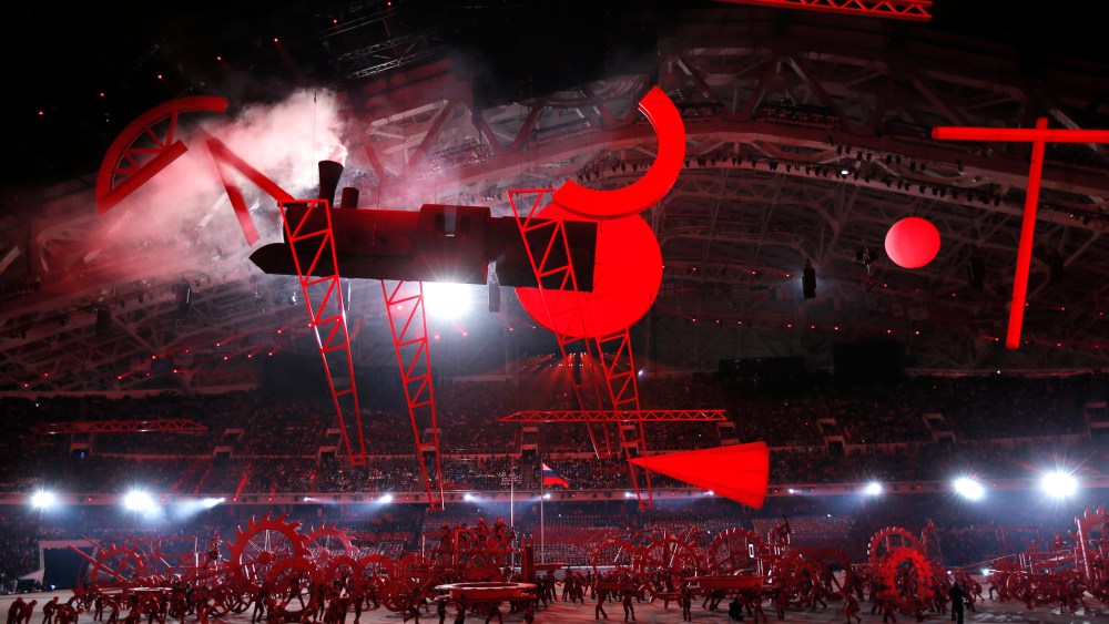 Participants perform during the opening ceremony of the 2014 Sochi Winter Olympics, Feb. 7, 2014.