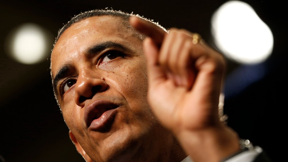 President Barack Obama speaks at the House Democratic Issues Conference, Feb. 14, 2014, in Cambridge, Md.