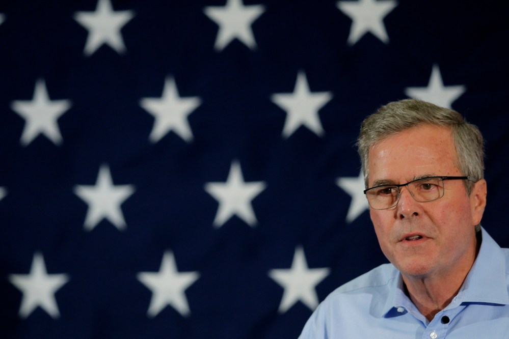 Former Florida Governor and probable 2016 Republican presidential candidate Jeb Bush speaks at the First in the Nation Republican Leadership Conference in Nashua, N.H. April 17, 2015. (Photo by Brian Snyder/Reuters)