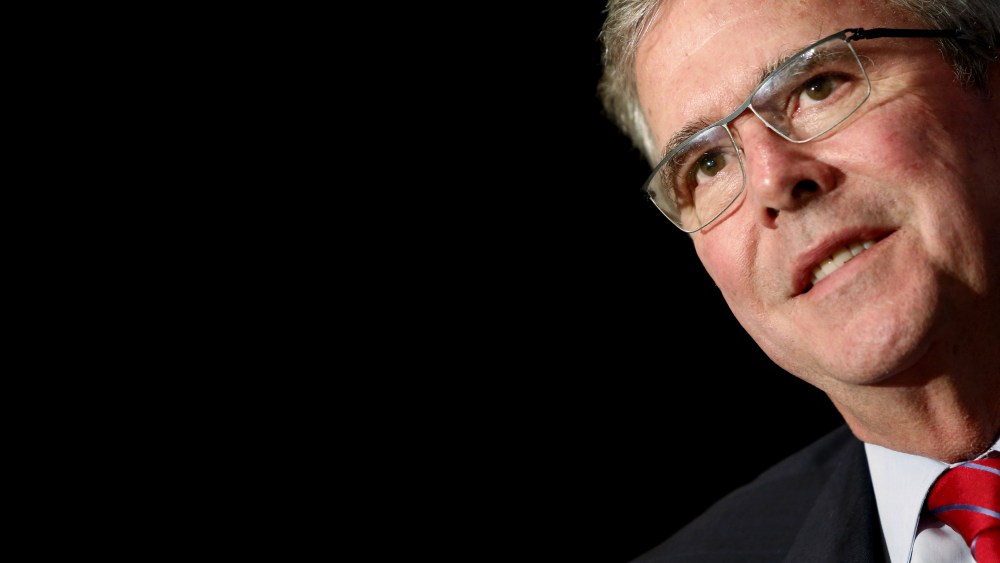 Former Governor Jeb Bush addresses the National Review Institute's 2015 Ideas Summit in Washington, April 30, 2015. (Photo by Jonathan Ernst/Reuters)
