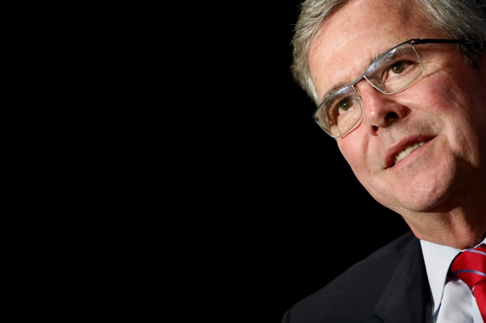 Former Governor Jeb Bush addresses the National Review Institute's 2015 Ideas Summit in Washington, April 30, 2015. (Photo by Jonathan Ernst/Reuters)