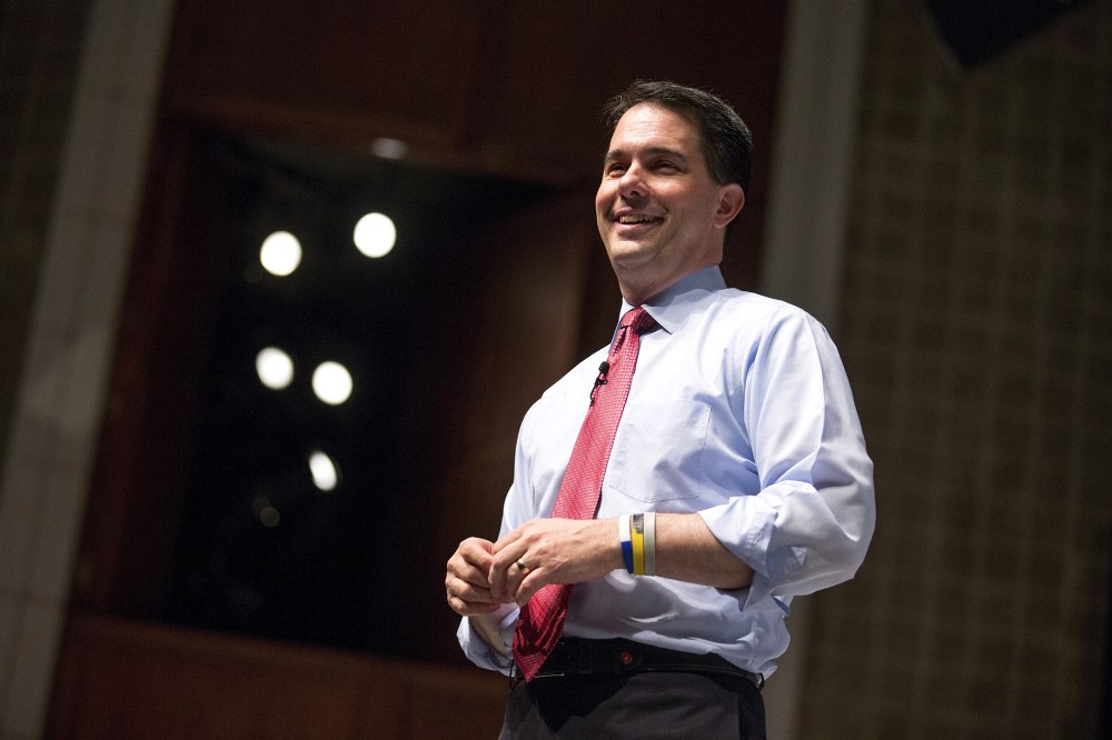 Governor of Wisconsin Scott Walker (R-WI) speaks during the Freedom Summit in Greenville, S.C., May 9, 2015. (Photo by Chris Keane/Reuters)
