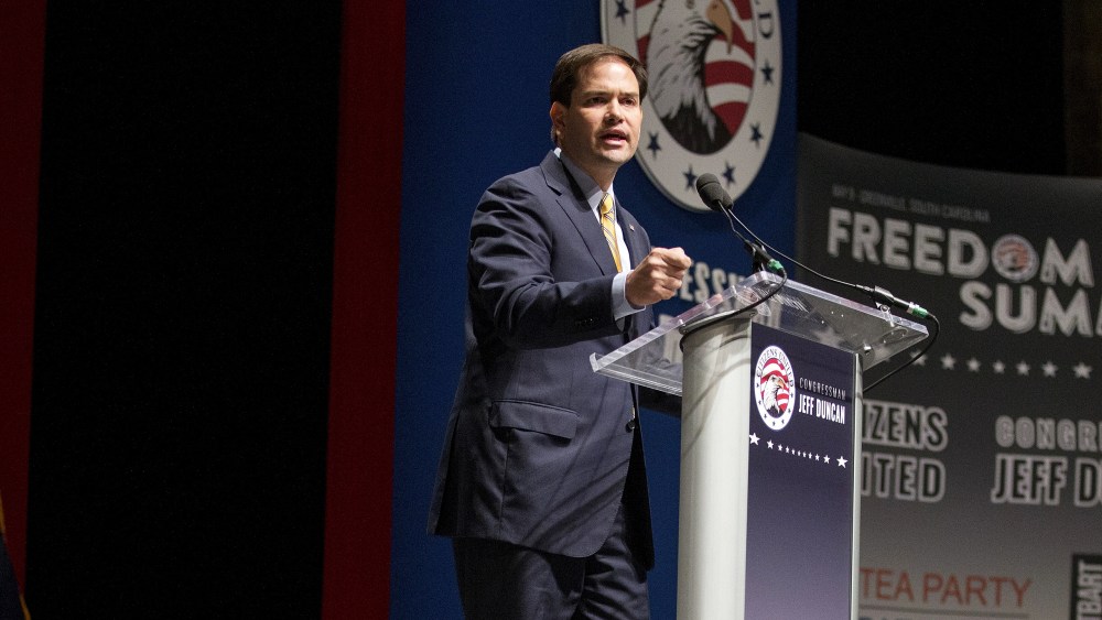 Republican presidential candidate Senator Marco Rubio (R-FL) speaks during the Freedom Summit in Greenville, S.C. May 9, 2015. (Photo by Chris Keane/Reuters)