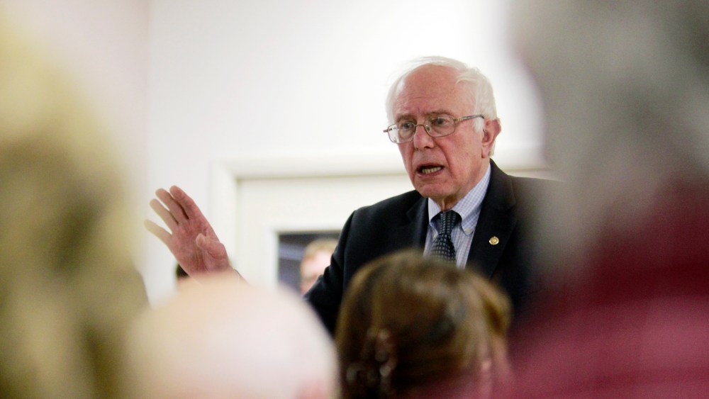 Democratic U.S. presidential candidate Senator Bernie Sanders speaks during a town hall meeting at Trinity Episcopal Church while campaigning in Charlottesville, Va. on May 11, 2015. (Photo by Jay Paul/Reuters)