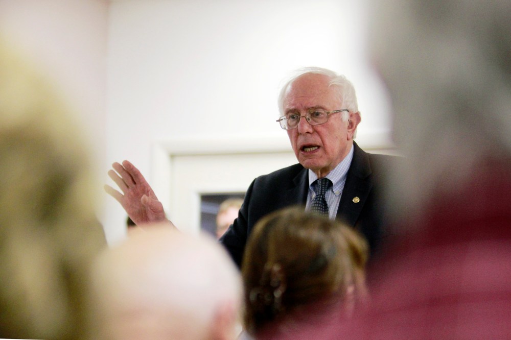 Democratic U.S. presidential candidate Senator Bernie Sanders speaks during a town hall meeting at Trinity Episcopal Church while campaigning in Charlottesville, Va. on May 11, 2015. (Photo by Jay Paul/Reuters)