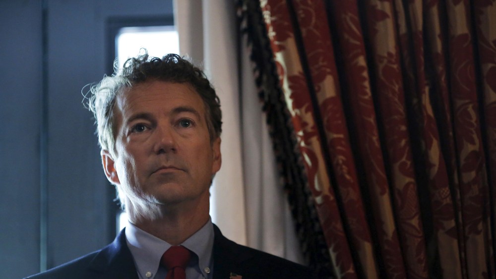 Republican presidential candidate Senator Rand Paul (R-KY) waits before addressing a legislative luncheon held as part of the "Road to Majority" conference in Washington, June 18, 2015. (Photo by Carlos Barria/Reuters)