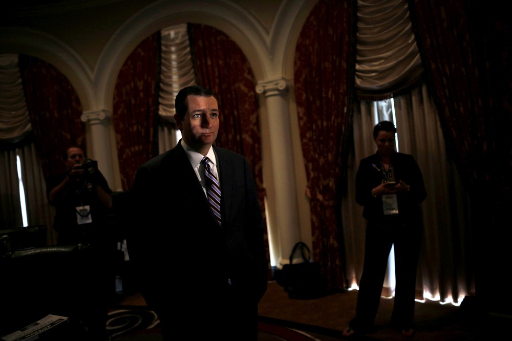 Republican presidential candidate Senator Ted Cruz (R-TX) waits backstage before addressing a legislative luncheon held as part of the "Road to Majority" conference in Washington, June 18, 2015. (Photo by Carlos Barria/Reuters)