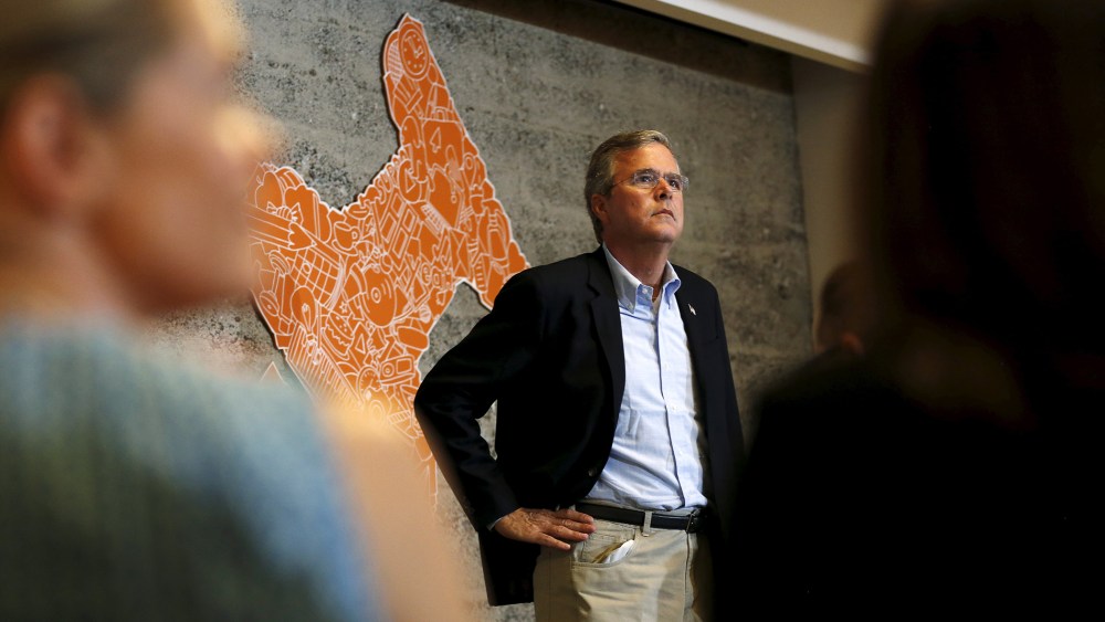 Republican presidential candidate Jeb Bush listens to a question during an appearance in San Francisco, Calif. on Jul. 16, 2015 (Photo by Robert Galbraith/Reuters).
