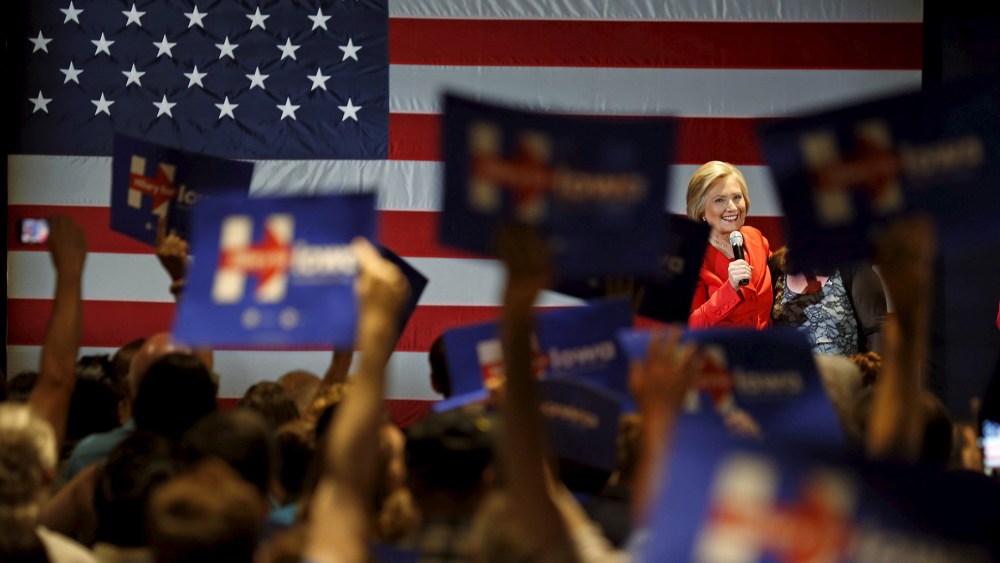 U.S. Democratic presidential candidate Hillary Clinton speaks at a campaign rally in Cedar Rapids, Iowa, July 17, 2015. (Photo by Jim Young/Reuters)