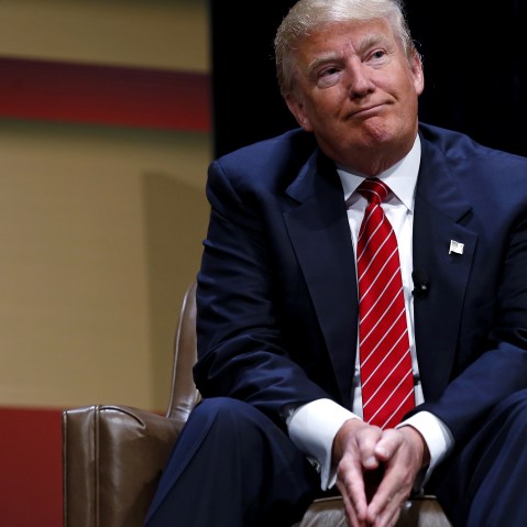 U.S. Republican presidential candidate Donald Trump listens to a question at the Family Leadership Summit in Ames, Ia., July 18, 2015. (Photo by Jim Young/Reuters)