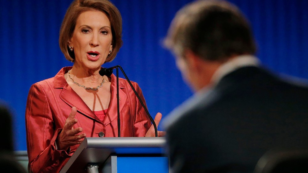Republican presidential candidate and former Hewlett-Packard CEO Carly Fiorina responds to a question at a Fox-sponsored forum in Cleveland, Ohio, August 6, 2015. (Photo by Brian Snyder/Reuters)