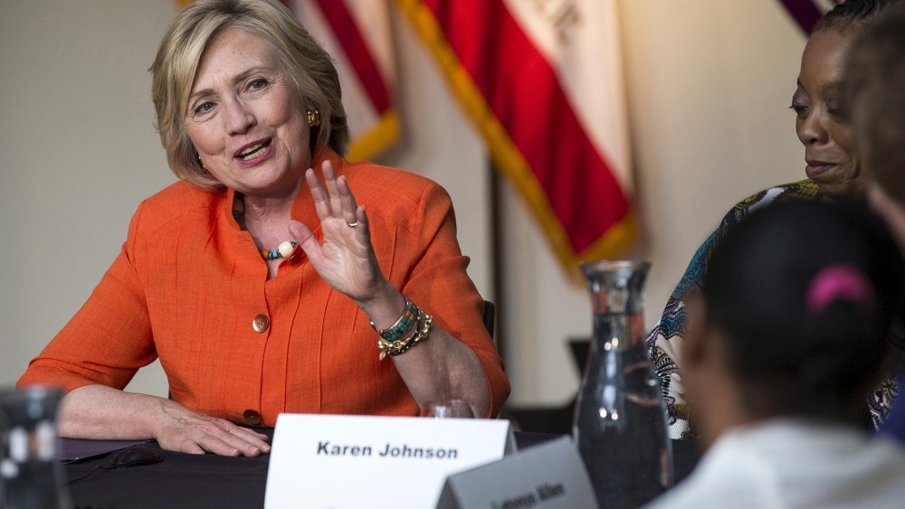 Democratic presidential candidate Hillary Clinton speaks at a Service Employees International Union roundtable on Home Care at Los Angeles Trade-Technical College in Los Angeles, Calif. on August 6, 2015. (Photo by Mario Anzuoni/Reuters)