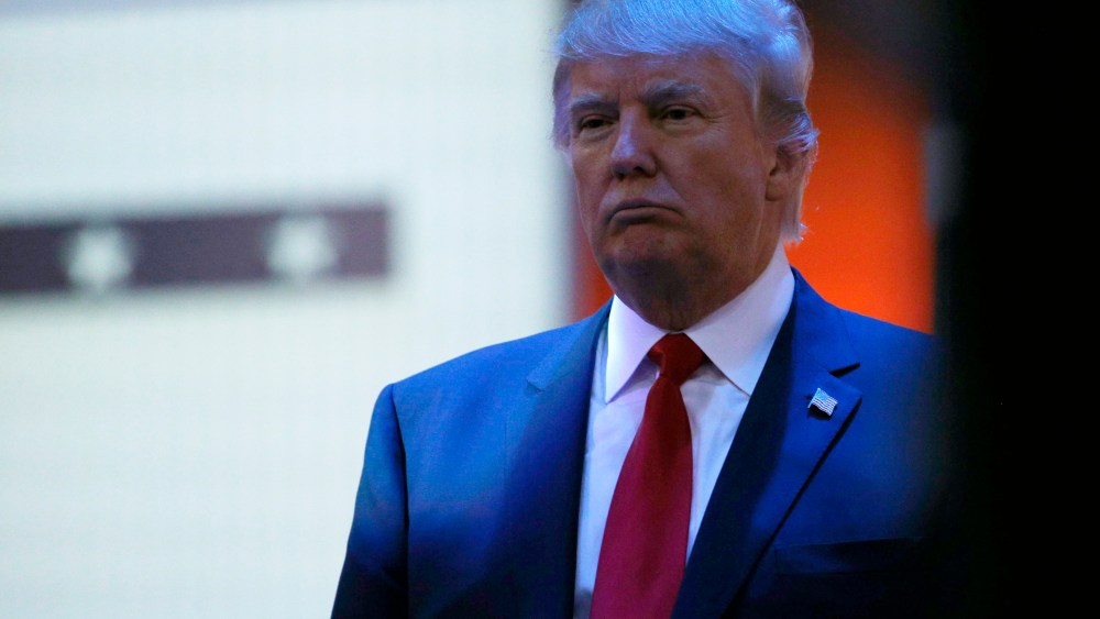 U.S. presidential candidate Donald Trump at the first official Republican presidential candidates debate of the 2016 U.S. presidential campaign in Cleveland, Ohio, Aug. 6, 2015. (Photo by Brian Snyder/Reuters)