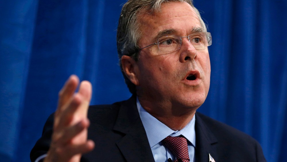 U.S. Republican presidential candidate Jeb Bush speaks at a campaign stop in Davenport, Iowa. (Photo by Jim Young / Reuters)