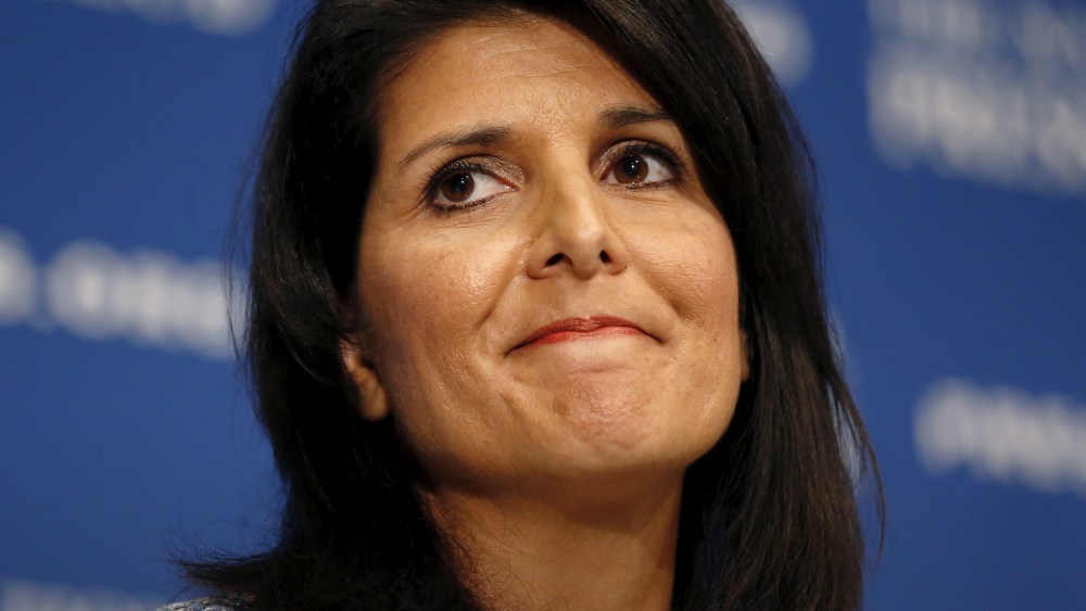 South Carolina Governor Nikki Haley speaks at the National Press Club in Washington Sept. 2, 2015. (Photo by Kevin Lamarque/Reuters)