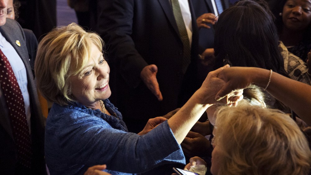 U.S. Democratic presidential candidate Hillary Clinton greets supporters after speaking to a grassroots organizing meeting at the Louisiana Leadership Institute in Baton Rouge, Louisiana, September 21, 2015. (Photo by Lee Celano/Reuters)