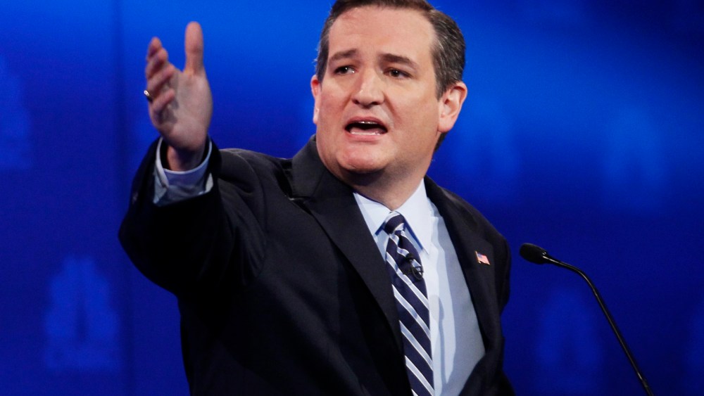 Republican U.S. presidential candidate U.S. Senator Ted Cruz speaks at the 2016 U.S. Republican presidential candidates debate held by CNBC in Boulder, Colo., Oct. 28, 2015. (Photo by Rick Wilking/Reuters)