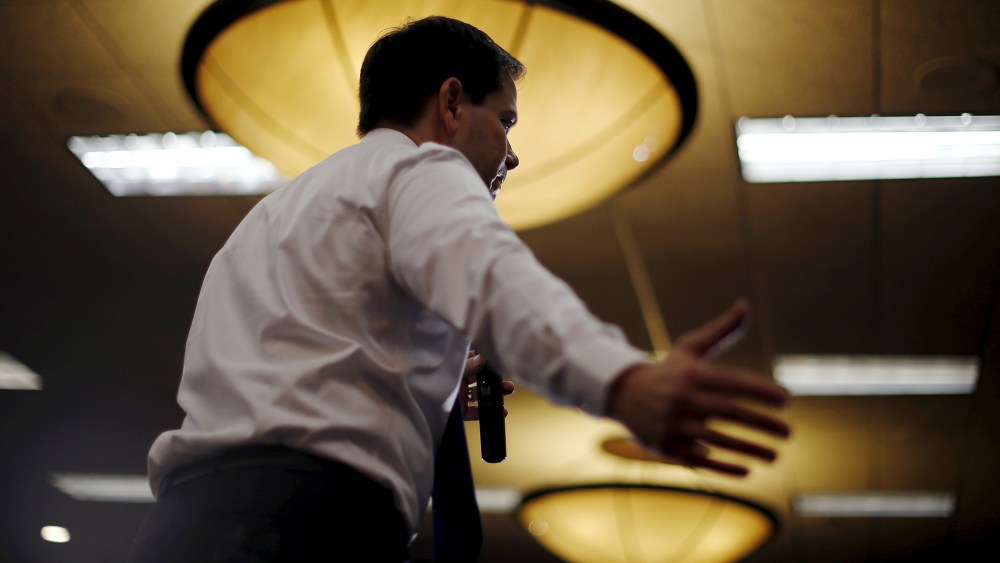 U.S. Republican presidential candidate Marco Rubio speaks at a campaign event in Johnston, Iowa, Jan. 16, 2016. (Photo by Jim Young/Reuters)