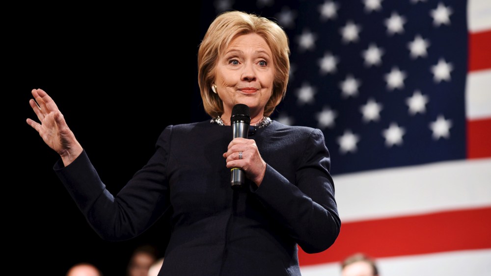 Democratic presidential candidate Hillary Clinton speaks at the Rochester Opera House campaign town hall meeting in Rochester, N.H., Jan. 22, 2016. (Photo by Faith Ninivaggi/Reuters)