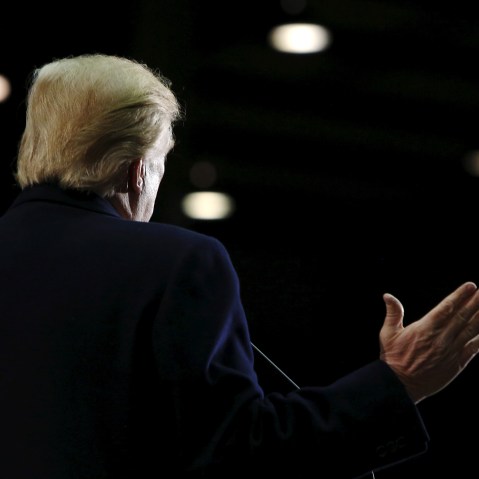 Republican presidential candidate Donald Trump holds a rally at Clemson University's livestock arena in Pendleton, S.C., Feb. 10, 2016. (Photo by Jonathan Ernst/Reuters)