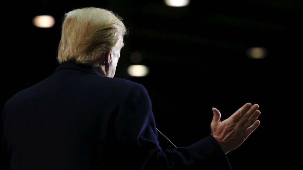 Republican presidential candidate Donald Trump holds a rally at Clemson University's livestock arena in Pendleton, S.C., Feb. 10, 2016. (Photo by Jonathan Ernst/Reuters)