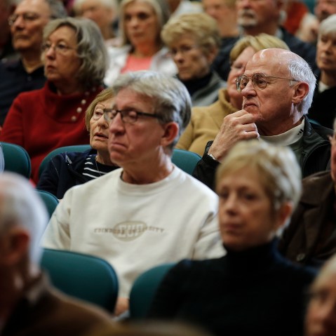 Supporters of Republican presidential candidate Marco Rubio listen during a campaign event in Sun City, S.C., Feb. 11, 2016. (Photo by Carlo Allegri/Reuters)