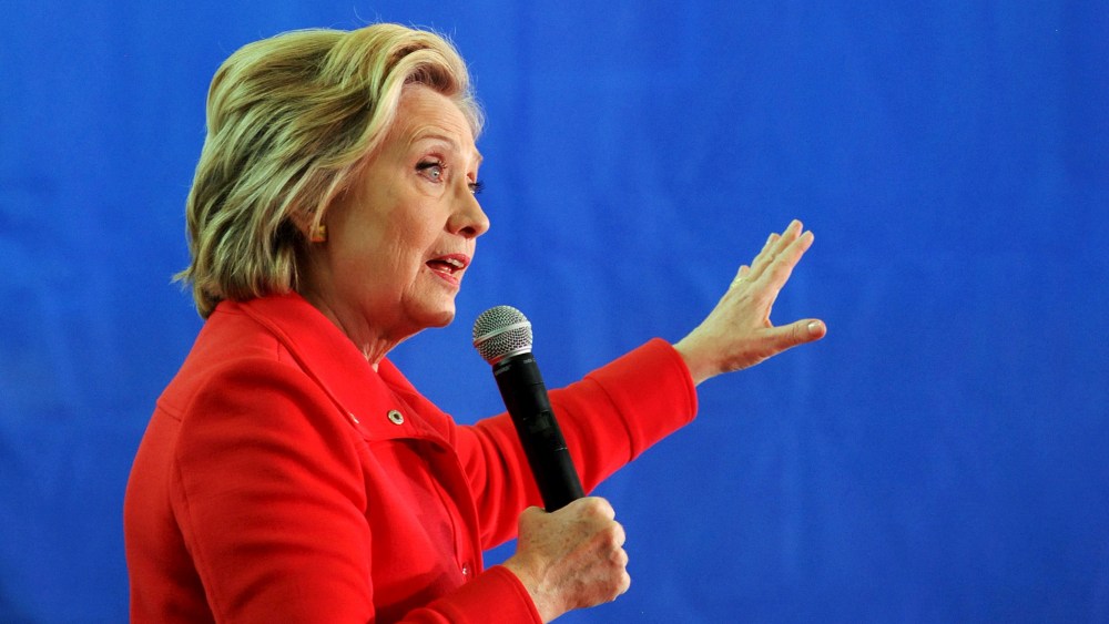 Democratic presidential candidate Hillary Clinton speaks at a rally at Truckee Meadows Community College in Reno, Nev., Feb. 15, 2016. (Photo by James Glover/Reuters)