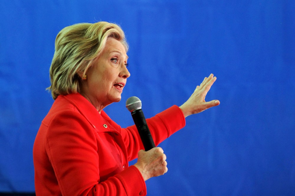 Democratic presidential candidate Hillary Clinton speaks at a rally at Truckee Meadows Community College in Reno, Nev., Feb. 15, 2016. (Photo by James Glover/Reuters)