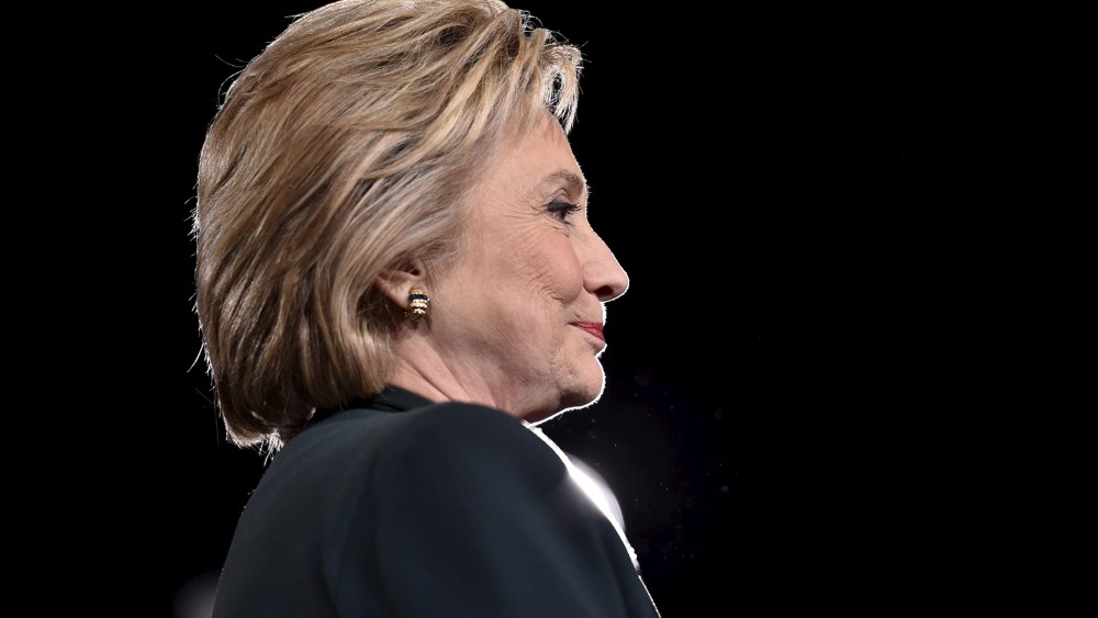 Democratic presidential candidate Hillary Clinton looks on at a campaign rally at the Clark County Government Center in Las Vegas, Nev., Feb. 19, 2016. (Photo by David Becker/Reuters)