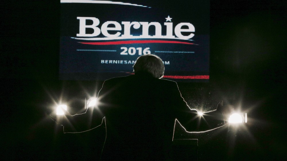 U.S. Democratic presidential candidate and U.S. Senator Bernie Sanders speaks at a campaign rally at UMass Amherst in Amherst