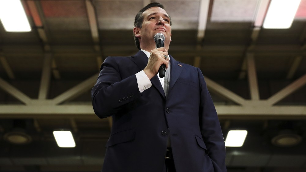 Republican presidential candidate Ted Cruz speaks on stage during a campaign event in Rochester, New York, April 15, 2016. (Photo by Carlo Allegri/Reuters)