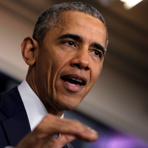 President Barack Obama delivers a statement on the economy at the press briefing room at the White House in Washington, May 6, 2016. (Photo by Carlos Barria/Reuters)