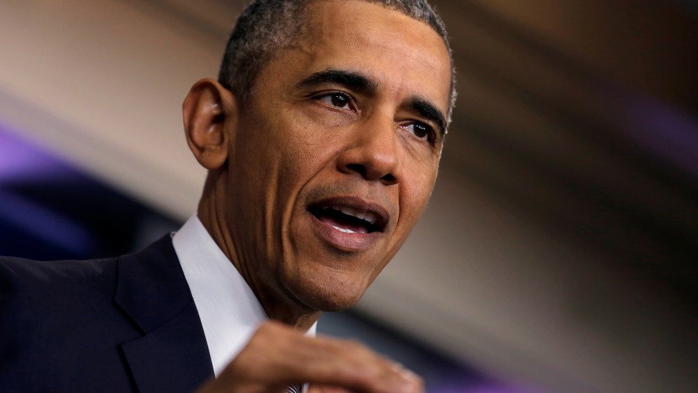 President Barack Obama delivers a statement on the economy at the press briefing room at the White House in Washington, May 6, 2016. (Photo by Carlos Barria/Reuters)