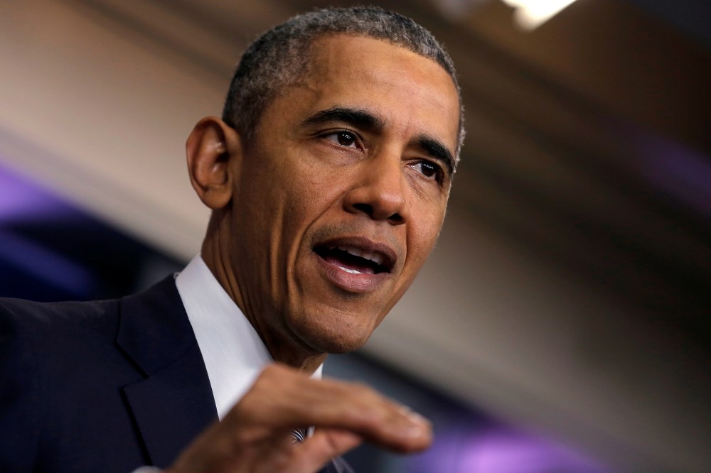 President Barack Obama delivers a statement on the economy at the press briefing room at the White House in Washington, May 6, 2016. (Photo by Carlos Barria/Reuters)