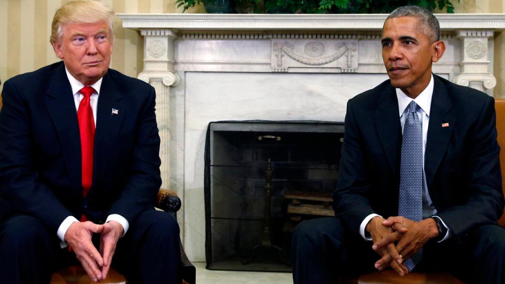 U.S.  President Obama meets with President-elect Trump in the White House Oval Office in Washington