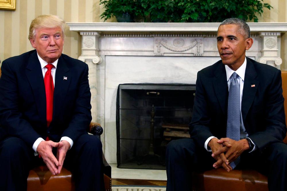 U.S.  President Obama meets with President-elect Trump in the White House Oval Office in Washington
