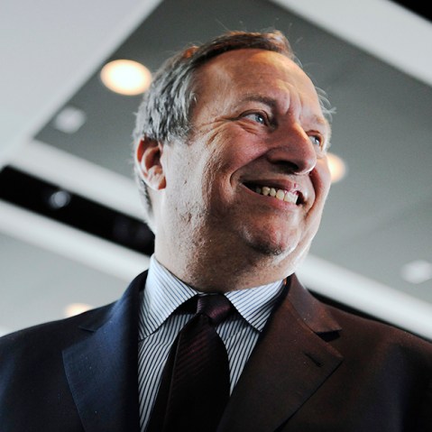 Lawrence Summers, then director of the White House's National Economic Council, departs after an interview at the Newseum in Washington, October 2, 2009.  (Photo by Jonathan Ernst/Reuters)