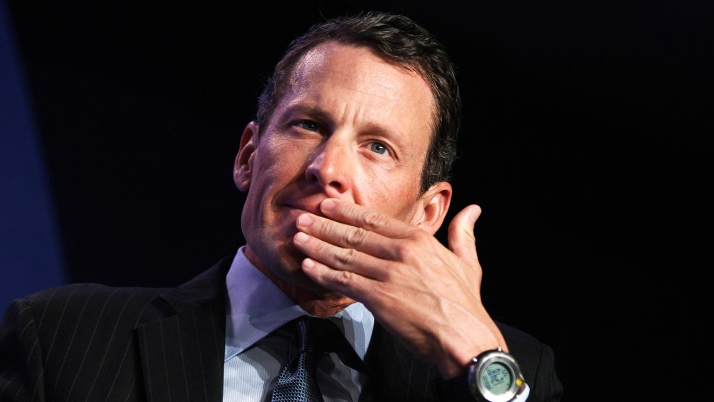 Lance Armstrong, founder of the LIVESTRONG foundation, takes part in a special session during the Clinton Global Initiative in New York on Sept. 22, 2010. (Photo by Lucas Jackson/Reuters)