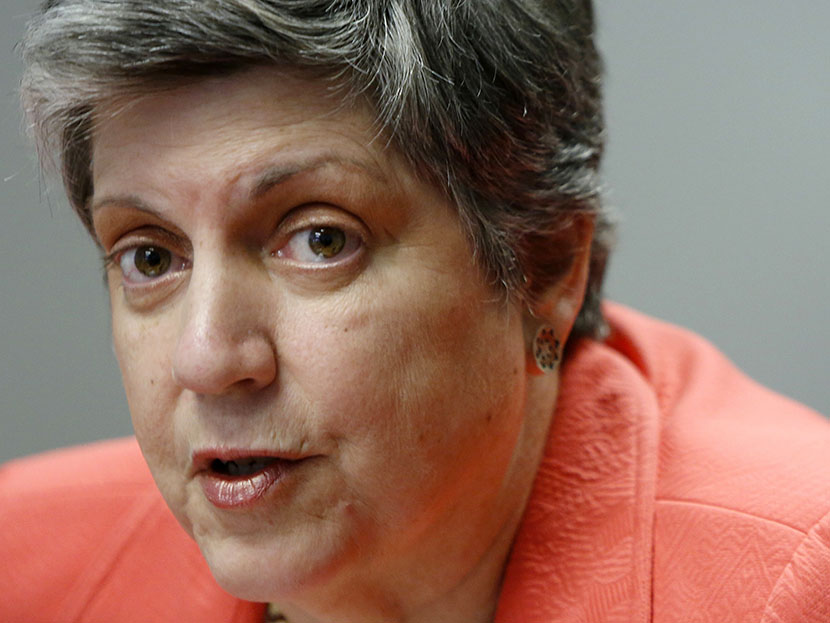 U.S. Homeland Security Secretary Janet Napolitano speaks to reporters during the Reuters Cybersecurity Summit in Washington, May 14, 2013. (Photo by Jonathan Ernst/Reuters)
