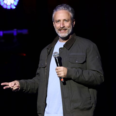 In this Tuesday, Nov. 10, 2015, file photo, comedian Jon Stewart performs at the 9th Annual Stand Up For Heroes event, in New York. (Photo by Greg Allen/AP)
