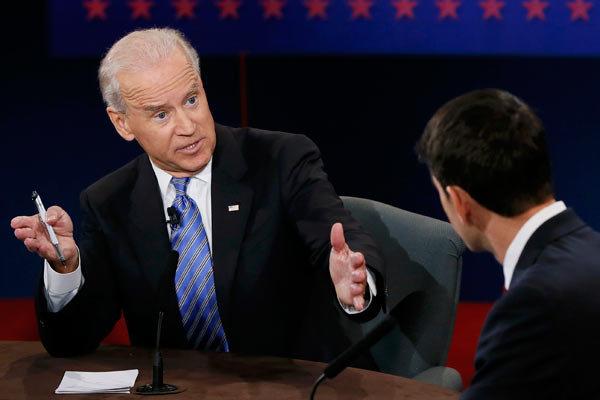 Vice President Joe Biden and Congressman Paul Ryan at the vice presidential debate Thursday in Danville, Kentucky.