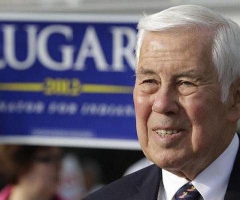 Sen. Richard Lugar meeting with voters outside of a polling location in Greenwood, Indiana on Tuesday.