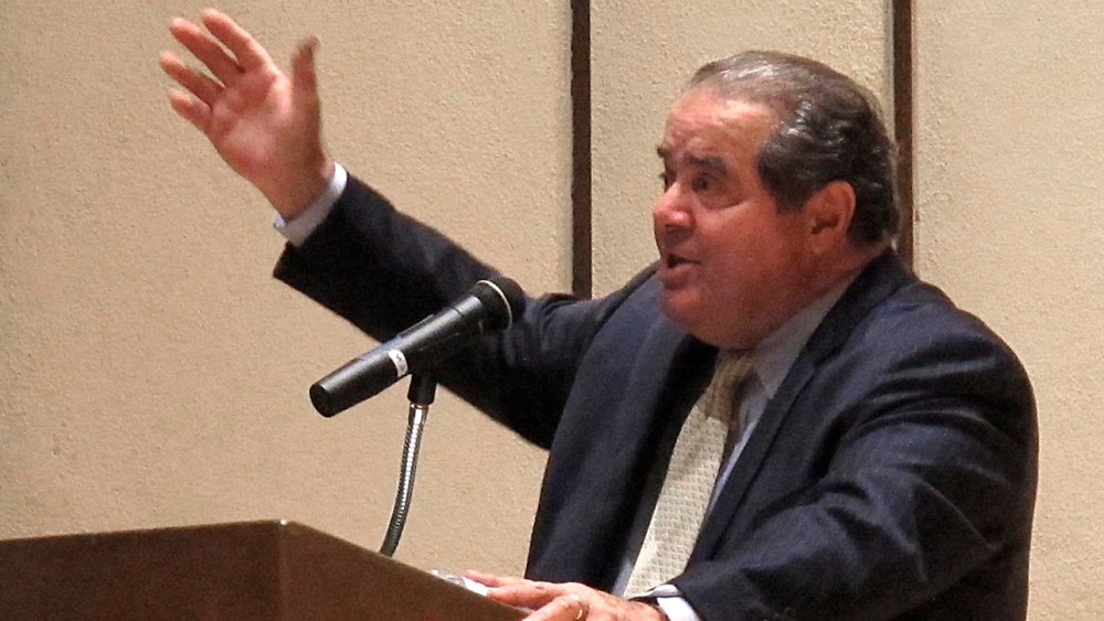 File Photo: U.S. Supreme Court Justice Antonin Scalia speaks at the University of Wyoming in Laramie Thursday, Oct. 25, 2012. Passing through Laramie after an unsuccessful antelope hunt, Scalia stopped at the university to make an impassioned and...