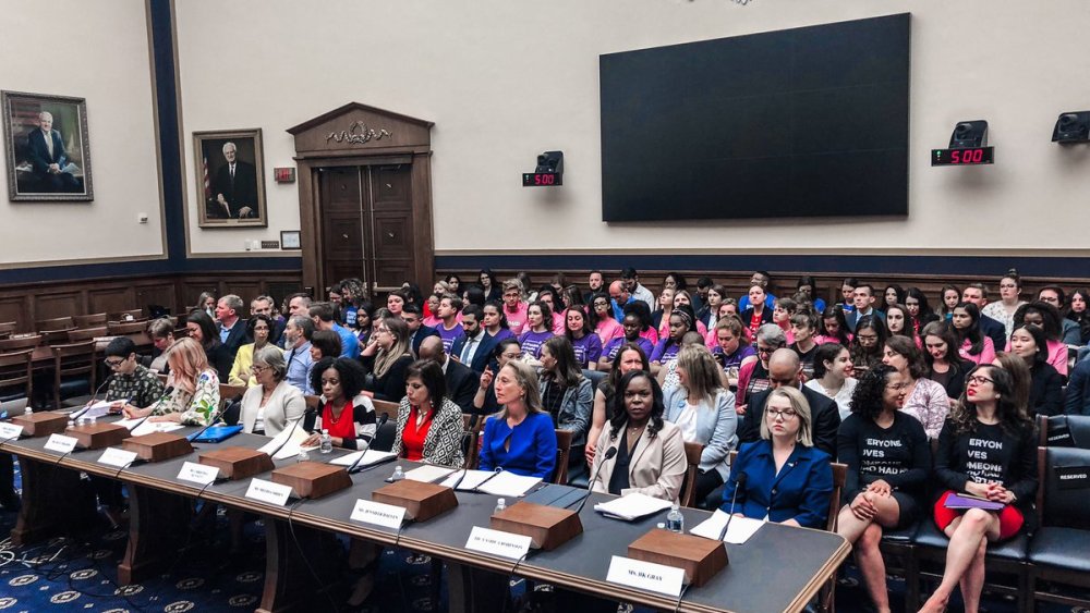 A panel of women appear before the House Judiciary Committee for a hearing on women's reproductive health, June 4, 2016.