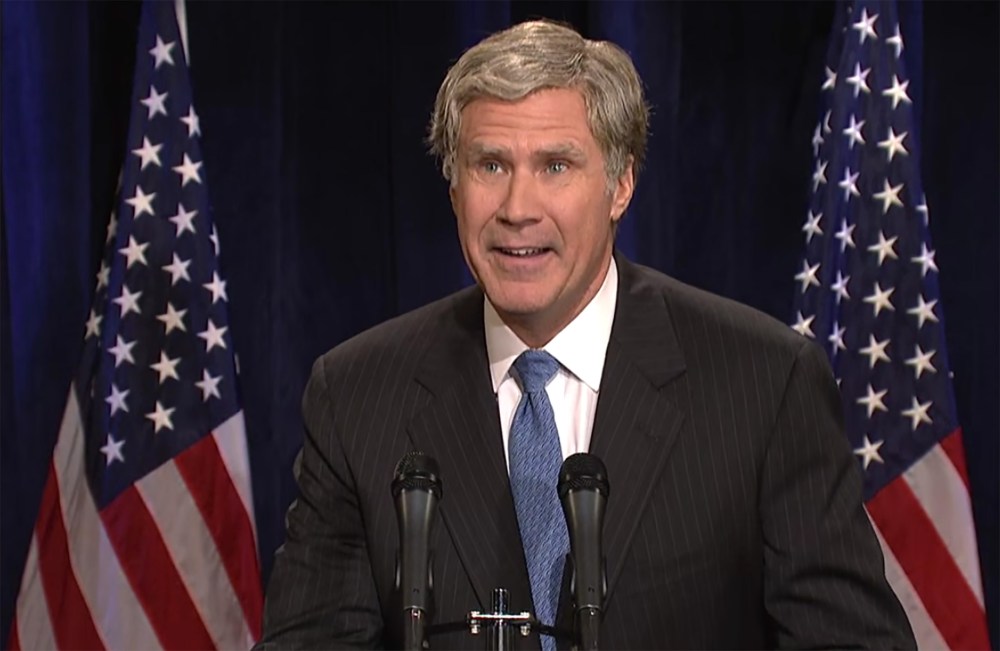 Will Ferrell returns to SNL for a sketch in which he plays George W. Bush, Dec. 12, 2015. (Screen grab courtesy of NBC)