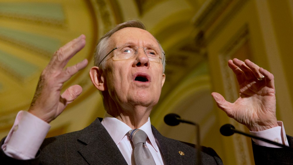 Senate Majority Leader Harry Reid during a news conference on Capitol Hill in Washington, November 5, 2013.