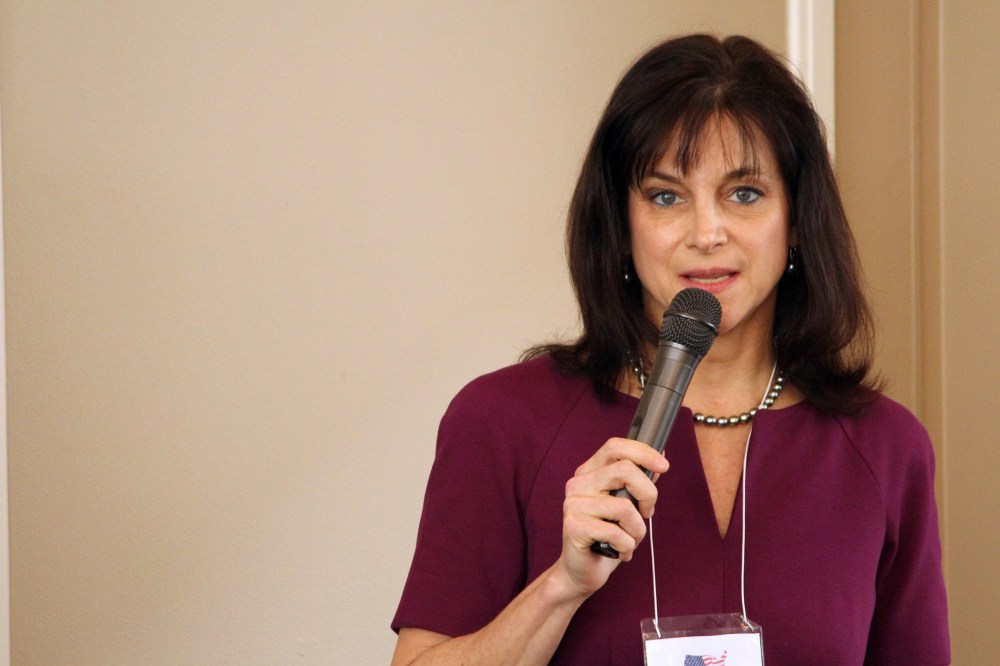 In this March 19, 2014 photo, Oregon Republican Senate candidate, Monica Wehby speaks at a candidate forum in Lake Oswego, Ore.
