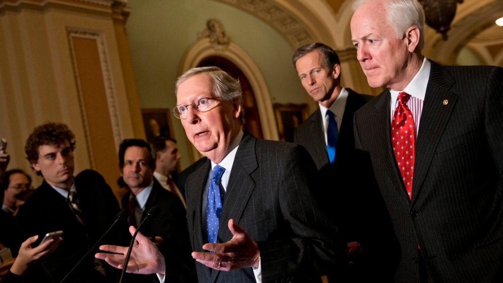 Senate Minority Leader Mitch McConnell on Capitol Hill in Washington, November 5, 2013.